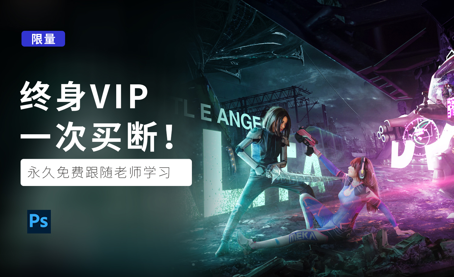 终身VIP！所有课程、素材、福利！